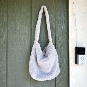 Fuzzy Bucket Bag Shoulder Purse - Light Purple